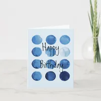 Abstract Blues Geometric Birthday Card