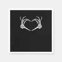 Skeleton Hand Heart Halloween Design Aesthetic Napkins