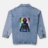 Colorful Atompunk Astronaut digital AI Art Denim Jacket