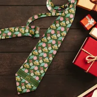 Nostalgic Christmas Novelty Traditional Initials Neck Tie