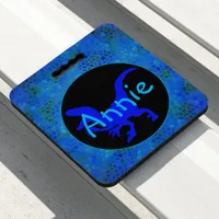 Personalized Blue Dinosaur Hide  Seat Cushion