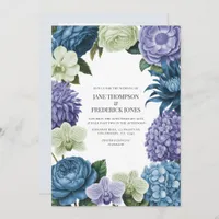 Celestial Blue, Frosted Indigo & Silver Pebble Invitation