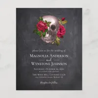 PAPER Wedding Invitation | Gothic Skull Roses