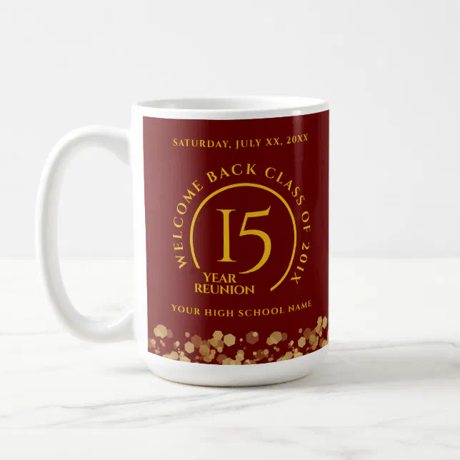 Red & Gold School College Class Reunion Coffee Mug