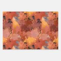 Trendy Terracotta Brown Orange Abstract Pattern Wrapping Paper Sheets