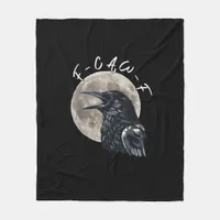 F-Caw-F Bird Crow Minimal Clean Fleece Blanket