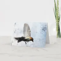 Bluebird Grunge All Occasions Blank Inside  Holiday Card