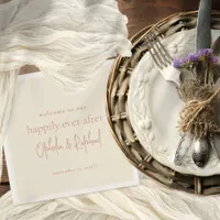 Minimalist Script Welcome Message Cream Wedding Napkins