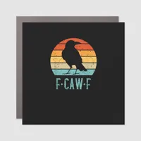 F-Caw-F Crow Bird Retro Sunset Vintage F-Caw-F Car Magnet
