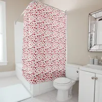 Watercolor Red Hearts Valentine's Day Shower Curtain