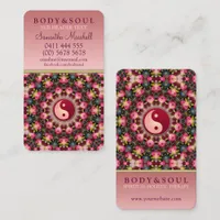 Pink Rosa Feminine Beauty YinYang Holistic Business Card