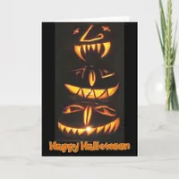 Happy Jack o'Lantern Faces Card