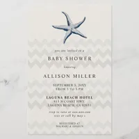 Budget Starfish Ocean Baby Shower Invitation