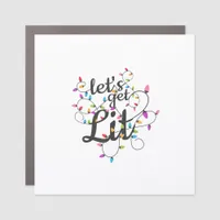 Let's Get Lit Christmas Top Casual Christmas Light Car Magnet