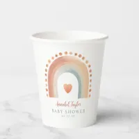 Boho Rainbow Baby Shower Paper Cups – Watercolor E