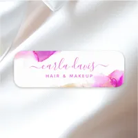 Signature Script Pink Orange Alcohol Ink Name Tag