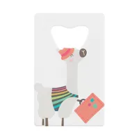 Alpaca and Suitcase Credit Card Bottle Opener