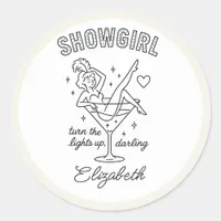 Showgirl Martini Bachelorette Classic Round Sticker