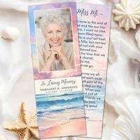 Sunset Beach Memorial Photo Funeral Prayer Card Bookmarks