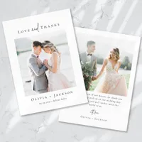 Elegant Script Full Photo Wedding Thank You Card