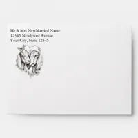 Rustic Whimsical Goat Lovers  Envelope