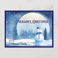 Snowman Season Greetings Holiday Postcard