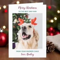 Personalized Merry Christmas Dog Dad Pet Photo Holiday Card