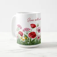 Wildflowers Watercolor Paining with Custom Message Coffee Mug