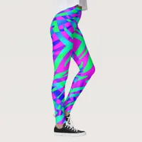 Wild Colorful Zebra Leggings