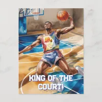 King of the court! holiday postcard