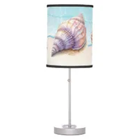 Elegant Tropical Beach Seashells Pearls Nautical Table Lamp
