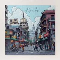 Downtown Motor Bikes in Kolkata, India Jigsaw Puzzle