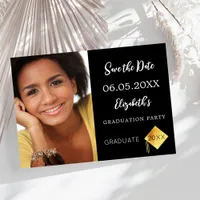 Black white Graduation Party Save The Date