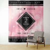 Elegant 2nd Rose Quartz Wedding Anniversary Tapestry