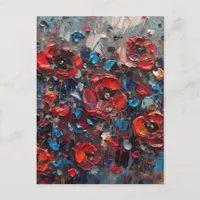 Abstract Poppies Painting Postcard