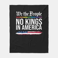 No Kings Day Classic Patriotic Style Fleece Blanket