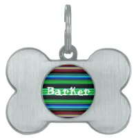 Thin Colorful Stripes - 1 Pet ID Tag