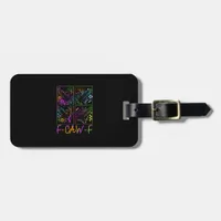 Raven F-Caw-F Colorful Neon Goth Bird Funny  Luggage Tag