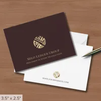 Modern Luxury Gold Logo  Note Card