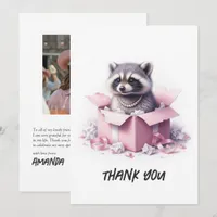 Girls Gone Feral Raccoon Bachelorette Photo Thank You Card
