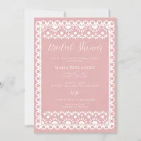 Mexican Blush Papel Picado Boho Bridal Shower Invitation