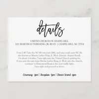 Wedding Details Card | Brush Type (Black)