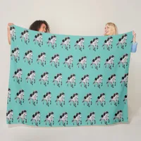 Icelandic horse in motion fleece blanket