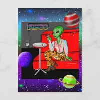 1970's Retro Extraterrestrial in Disco Lounge Postcard