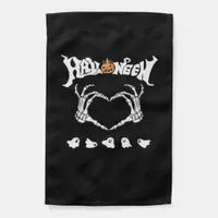 Skeleton Hand With Halloween Theme Dark Seasonal Garden Flag