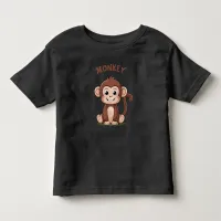 Cute funny little happy Monkey Toddler T-Shirt (