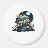 Cottagecore And Aesthetic Goblincore Mushroom Fair Magnet
