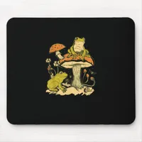 Frog Mushroom Cottagecore Aesthetic Goblincore Cut Mouse Pad
