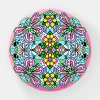 Pastel Butterflies Mandala   Paperweight