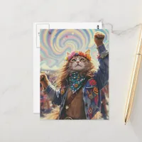 Hippie Kitty Postcard